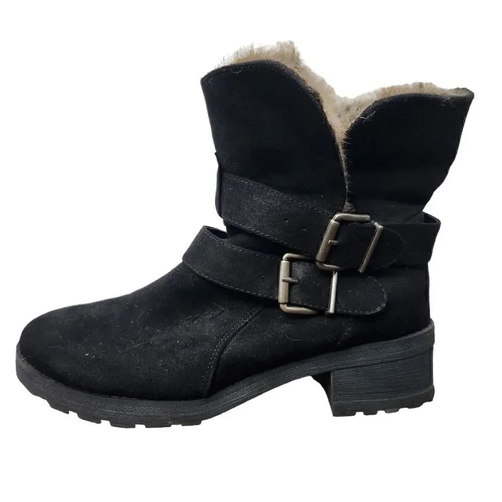 White Mountain Chastity Boots Size 7.5 Black Women's Chastity Moto Style…